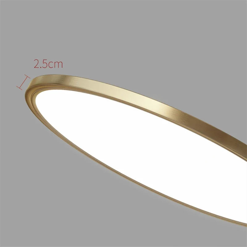 Plafonnier — LED rond minimaliste en cuivre pour allée couloir