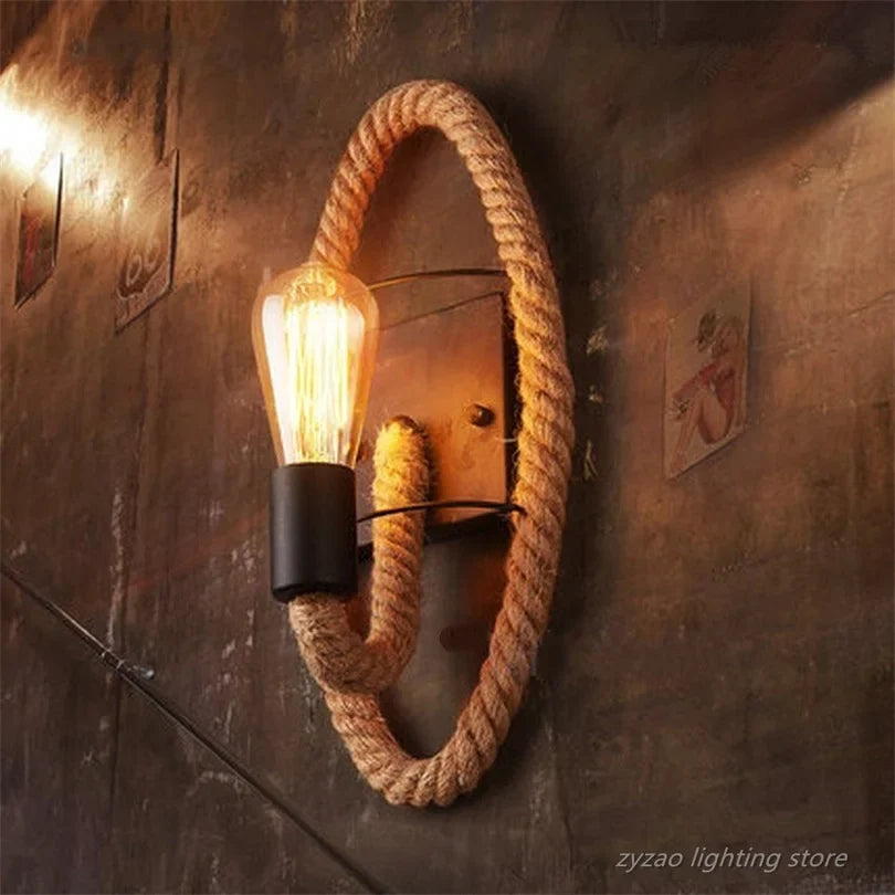 Applique murale Industrielle Héloïse Rivage en Corde de Chanvre