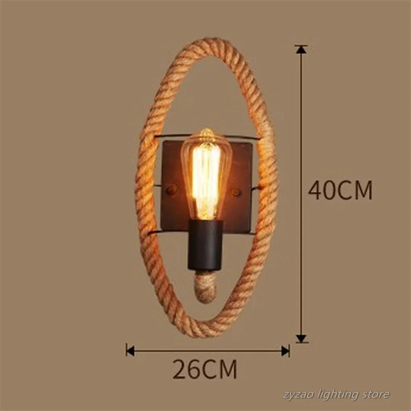 Applique murale Industrielle Héloïse Rivage en Corde de Chanvre