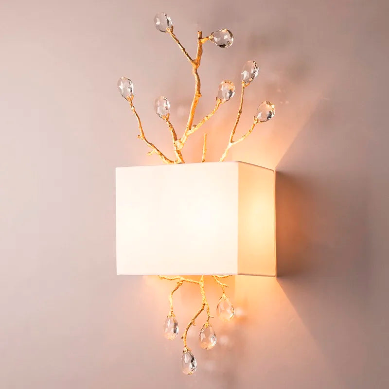 Applique murale rétro en cristal doré pour intérieur moderne Zita Reflet - Éclat du Cristal & Décor Singulier