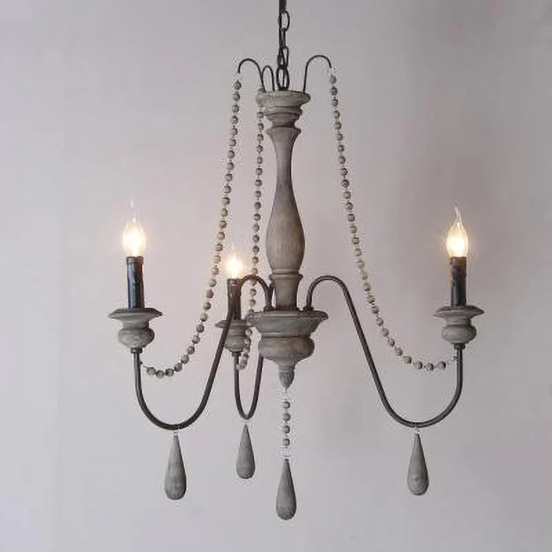 Lustre — Rétro en bois massif pour décoration intérieure élégante