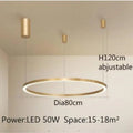 Lustre — LED moderne brossé avec anneau lumineux