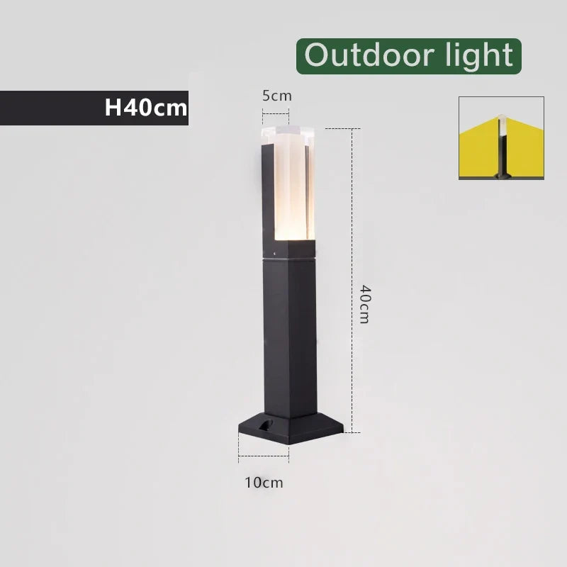 Lampe de pelouse éclairage extérieur lumière moderne en aluminium étanche à l'eau jardin extérieur lampe de pelouse maison cour décor paysage lumières