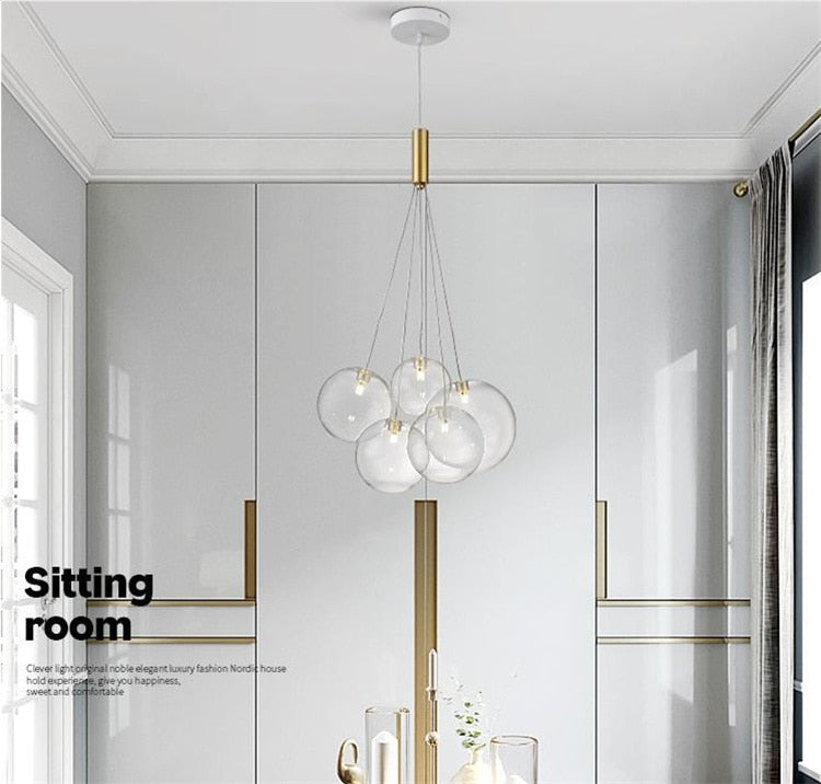 Valentina Suspension Bubble Moderne Métal/Verre Transparent/Étoilé Salon - Neutralighting