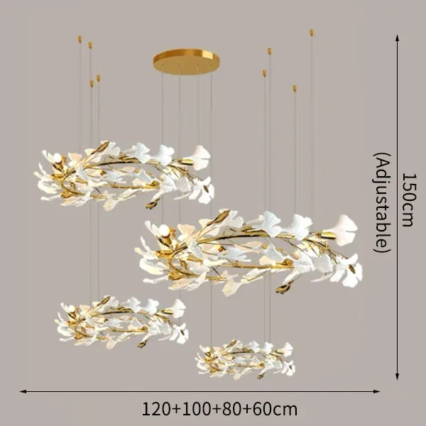 Lustre — Moderne en céramique avec pétales de LED