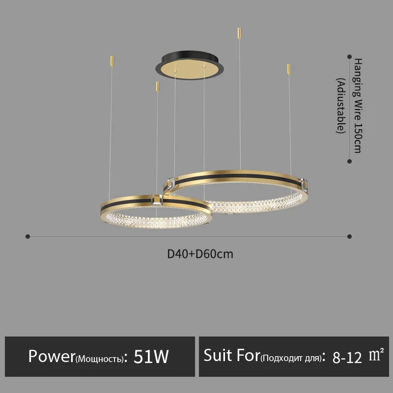 Lustre — En cristal moderne pour hall et restaurant luxe