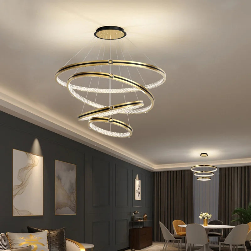 Lustre — En cristal moderne pour hall et restaurant luxe
