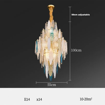 Lustre — LED art déco en fer et verre design élégant pour éclairage moderne