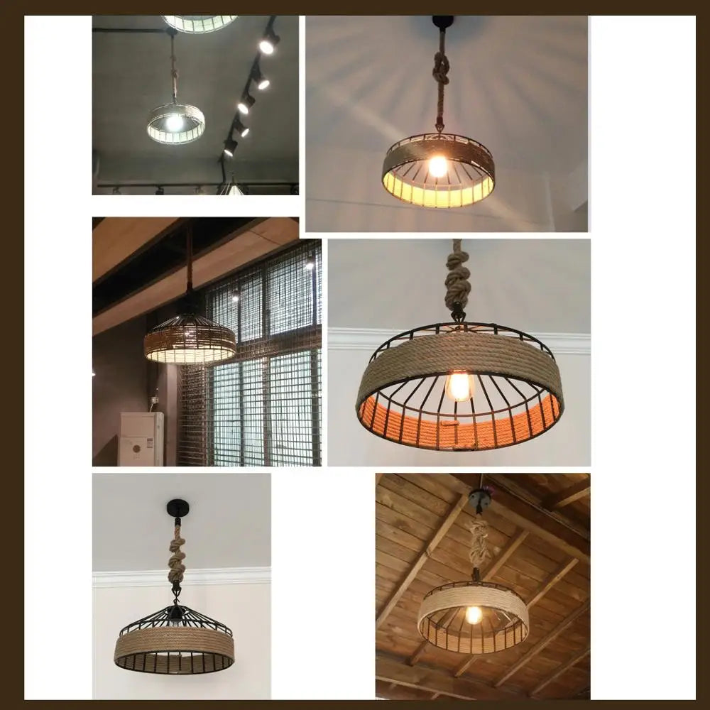Lustre Industriel Léandre Rivage en Corde