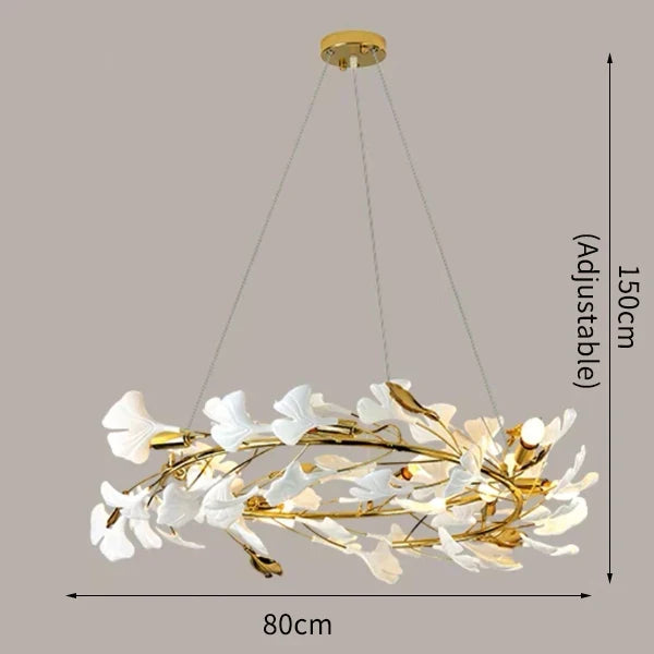 Lustre — Moderne en céramique avec pétales de LED