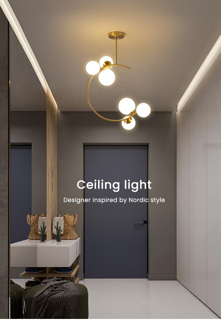 Valentina Boule de Verre Bulles Lampes Suspendues Lampes Dorées Suspension - Neutralighting
