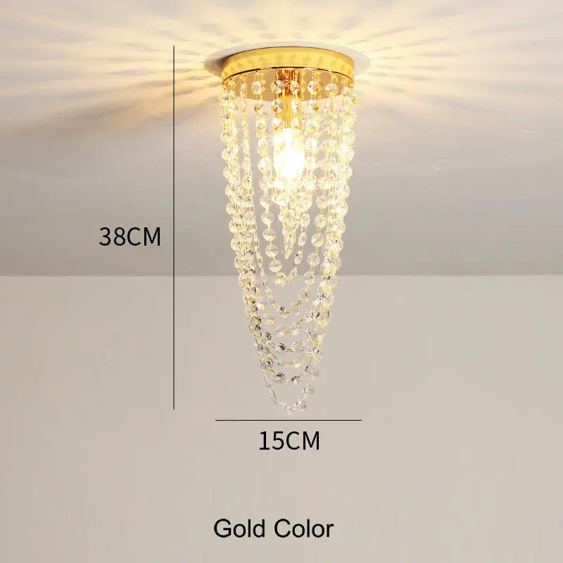 Plafonnier de montage en surface led de luxe européen Inès Arpège en Cristal - Jeux de Reflets & Présence Raffinée