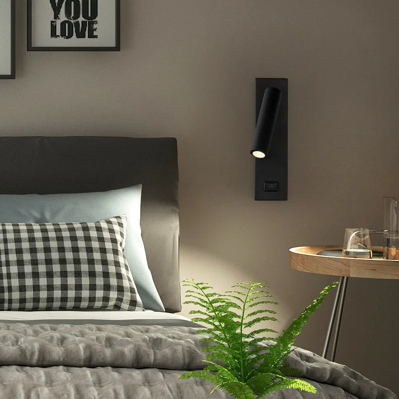 Spot led rotatif moderne avec interrupteur en métal pour lecture Samia Rivage - Une Note Actuelle dans le Décor