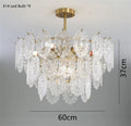 Lustre — Rond en cristal doré design moderne à LED