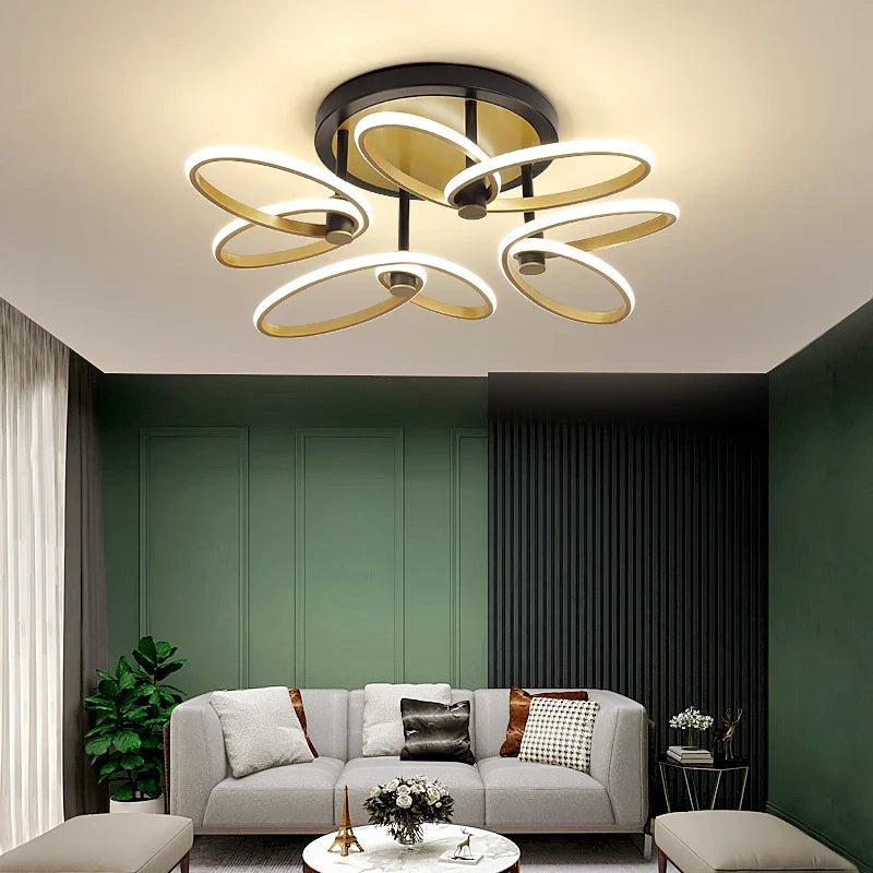 Plafonnier — Moderne en pétale d'or pour intérieur décoratif