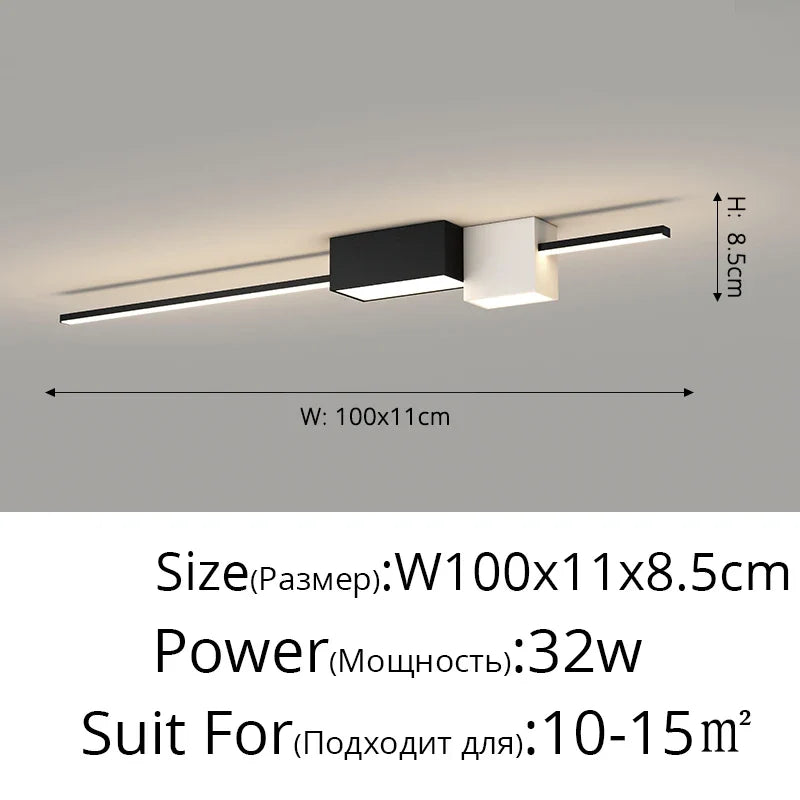 Plafonnier — LED nordique minimaliste pour long couloir