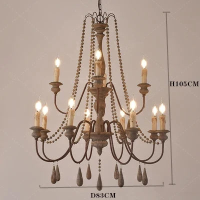 Lustre — Rétro en bois massif pour décoration intérieure élégante