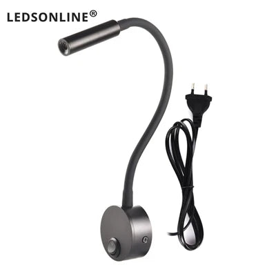 Lampe de Chevet travail étude lampe de lecture appliques 3W LED livre lampe mur veilleuse luminaires Spot LED ue US prise cordon Élias Courbe en Aluminium - Caractère & Élégance dans le Décor
