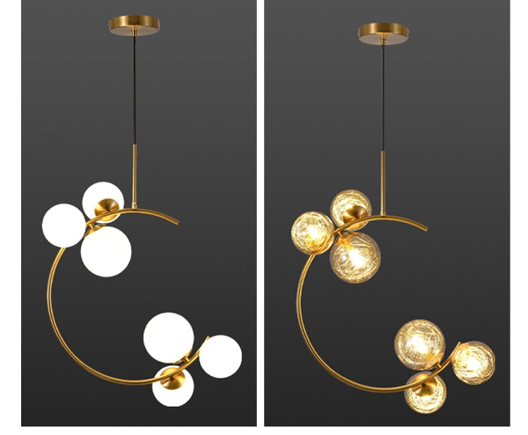 Valentina Boule de Verre Bulles Lampes Suspendues Lampes Dorées Suspension - Neutralighting
