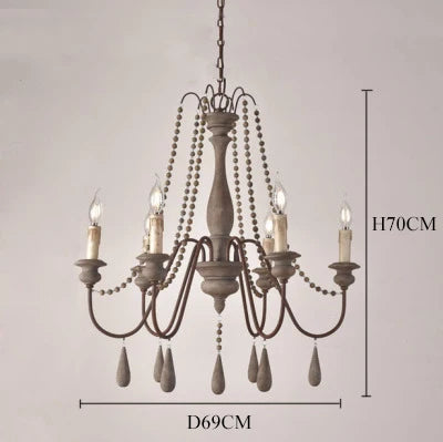 Lustre — Rétro en bois massif pour décoration intérieure élégante