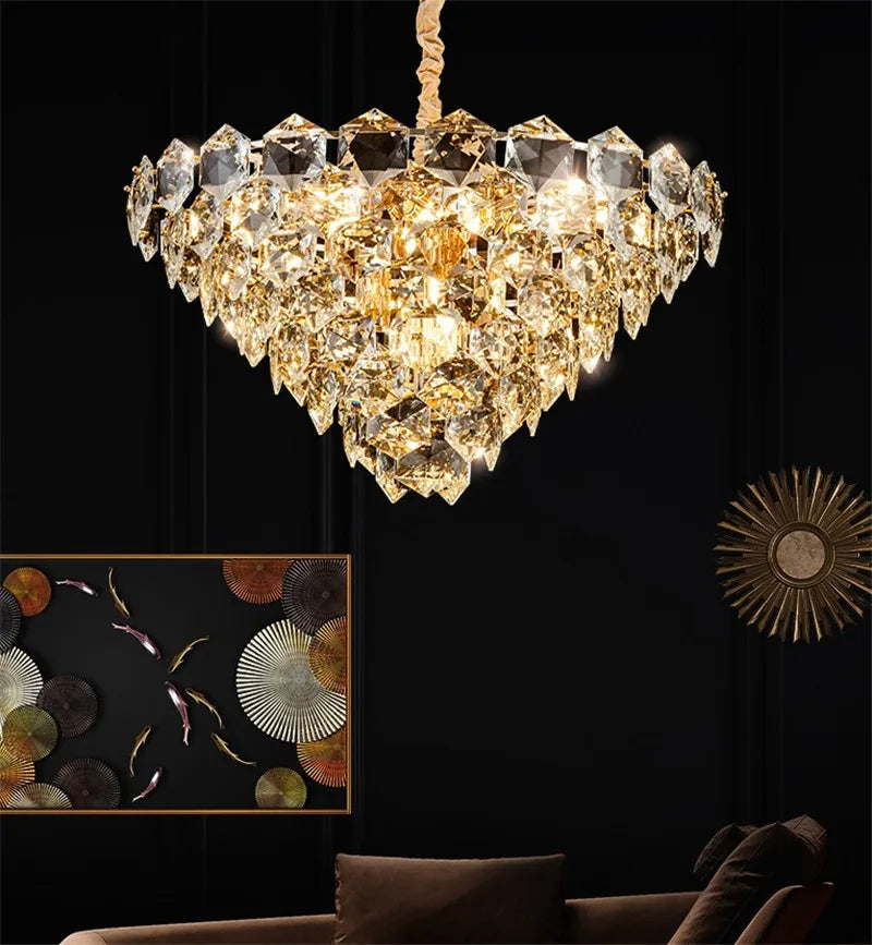 Lustre — Suspendu à LED en métal doré moderne et élégant pour éclairage intérieur