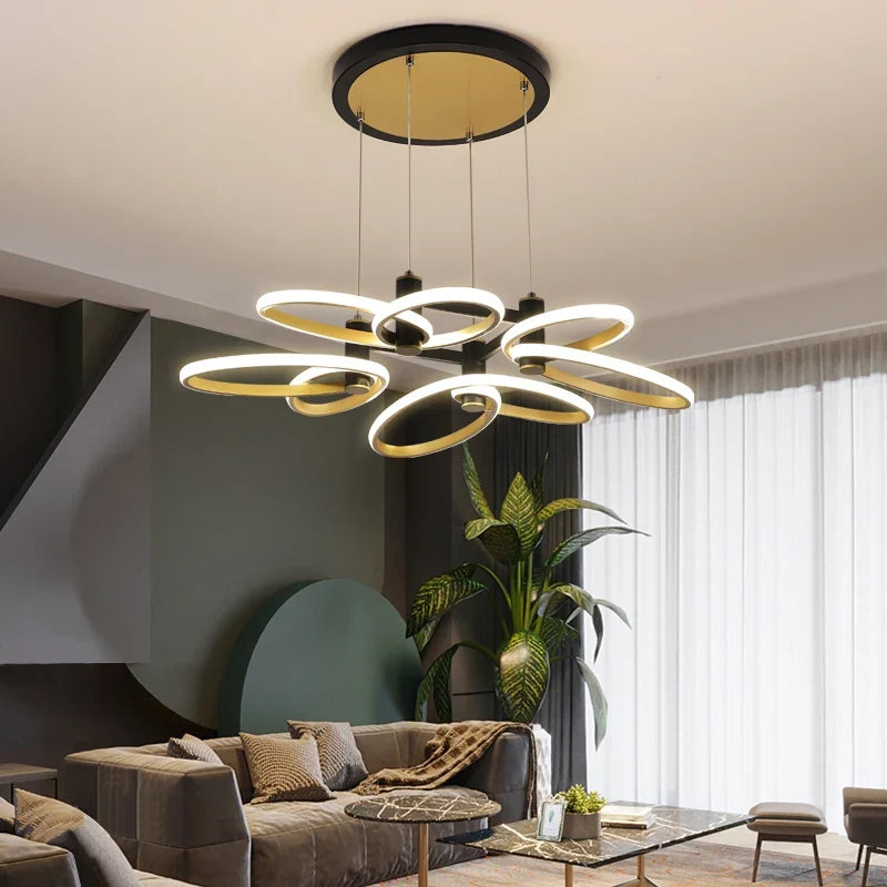 Plafonnier — Moderne en pétale d'or pour intérieur décoratif