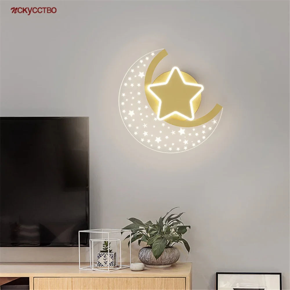 Applique murale led étoile et lune pour décoration intérieure Léontine Unisson en Métal - Simplicité & Caractère au Quotidien