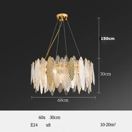 Lustre — LED art déco en fer et verre design élégant pour éclairage moderne