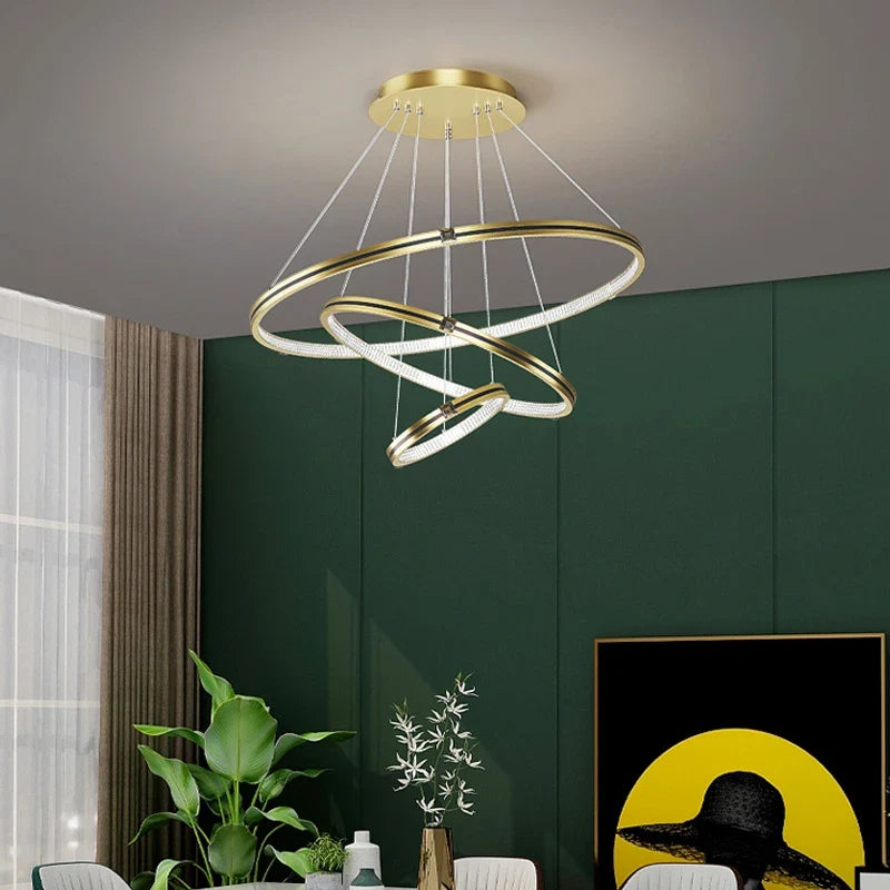 Lustre — En cristal moderne pour hall et restaurant luxe