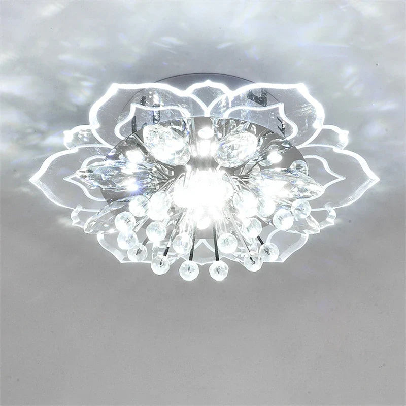 Plafonnier en cristal fleurs lustre éclairage intérieur Ophélie Récital - Reflets Étincelants & Décor Élégant