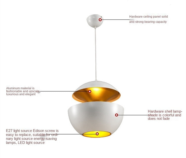Arisha Suspension LED, Noir & Blanc, D 25/35CM - Neutralighting