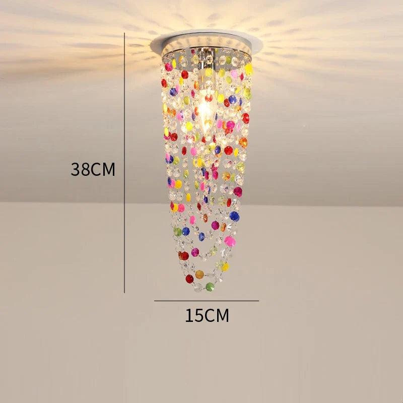 Plafonnier de montage en surface led de luxe européen Inès Arpège en Cristal - Jeux de Reflets & Présence Raffinée