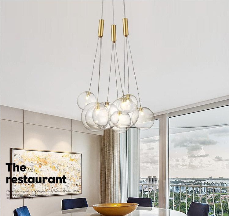 Valentina Suspension Bubble Moderne Métal/Verre Transparent/Étoilé Salon - Neutralighting