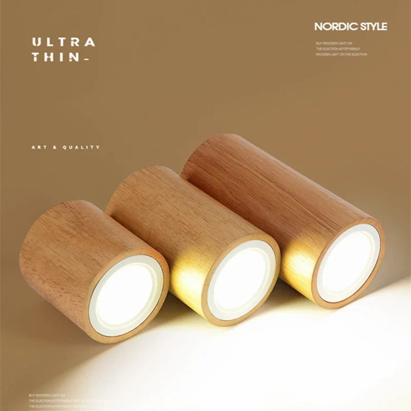 Spot Led rond en bois au design nordique Melchior Échappée - Le Charme du Bois au Quotidien