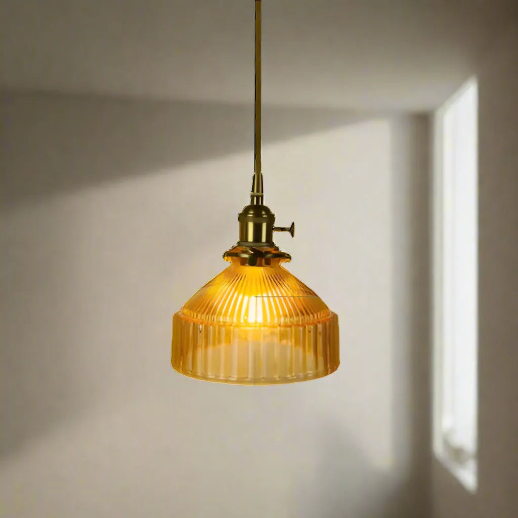 Lampe Suspendue de Salon Victor Césure en Verre - Reflets Délicats & Élégance Visuelle