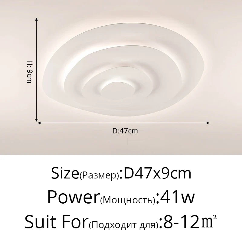 Lustre — Anneaux annuels modernes LED lustre intérieur salon ondulation forme meubles de maison décoration fer blanc corps couleur lampe éclairage