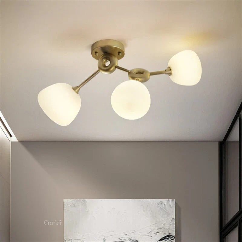 Plafonnier de luxe design moderne créatif minimaliste pour éclairage intérieur Alix Versant en Verre - Une Présence de Verre Élégante