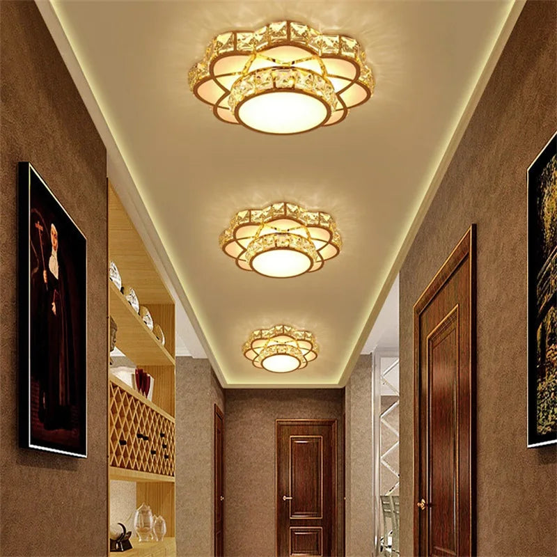 Plafonnier — LED intelligent avec motif de fleur en cristal moderne