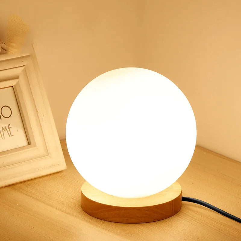 Lampe à poser — De table boule de verre Simple