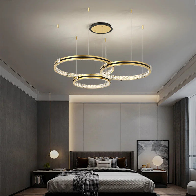 Lustre — En cristal moderne pour hall et restaurant luxe