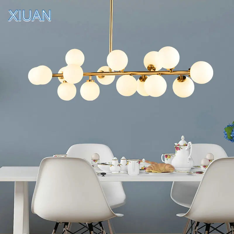 lampe design scandinave en verre laiteux avec support