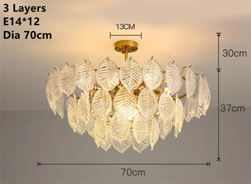 Lustre — Vintage moderne en verre doré pour décoration intérieure