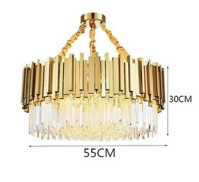 Suspension — Moderne en cristal avec grande suspension à LED
