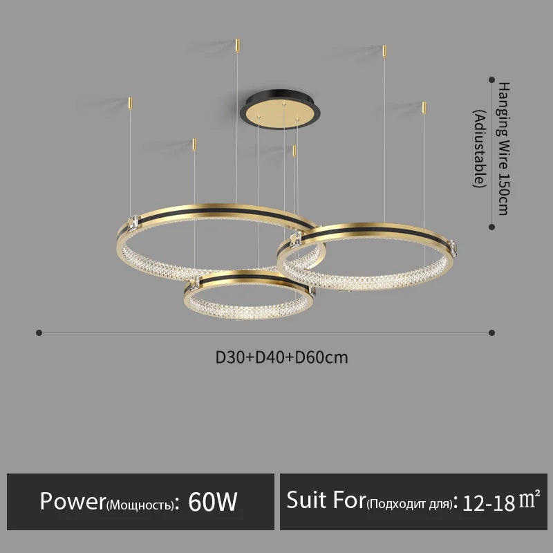 Lustre — En cristal moderne pour hall et restaurant luxe
