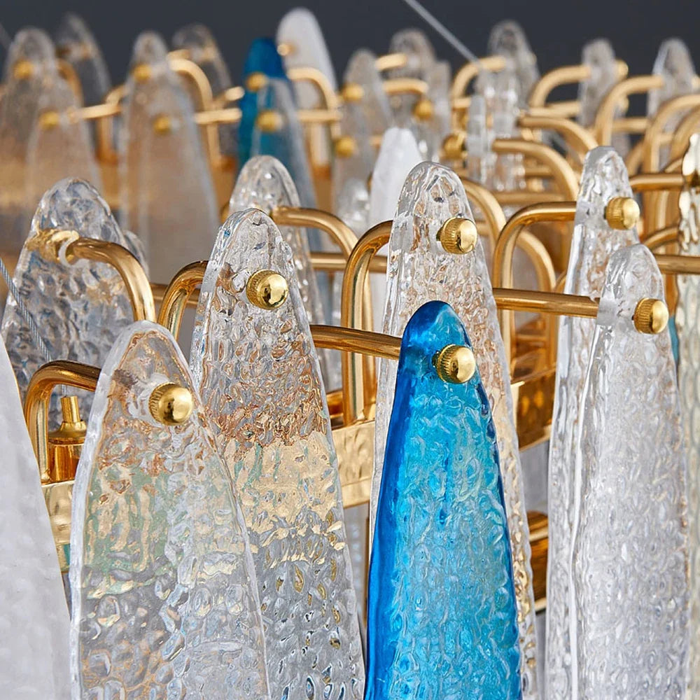 Lustre — LED art déco en fer et verre design élégant pour éclairage moderne