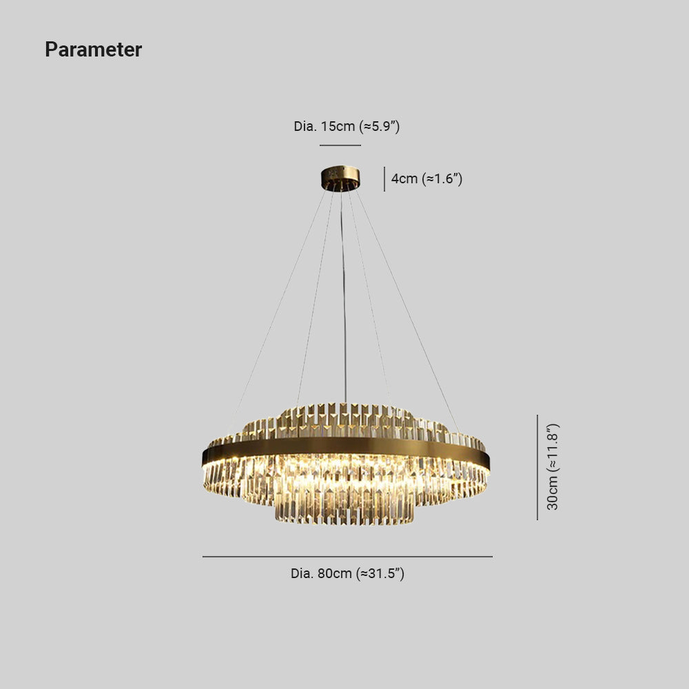 Kristy Design LED Luminaire Lustre Moderne Cristal Doré Salon - Neutralighting