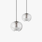Valentina Suspension Moderne Transparent Onde Métal Verre Chambre à Coucher - Neutralighting
