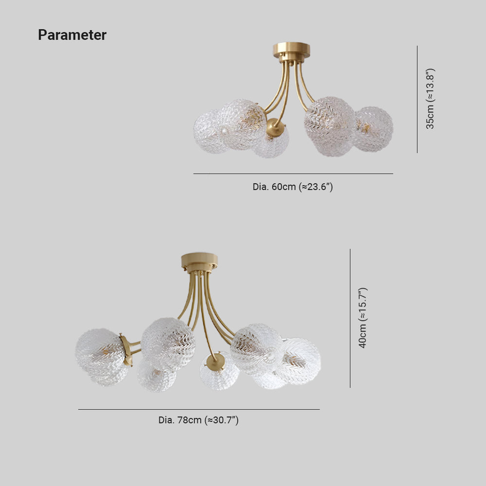 Valentina Plafonnier Moderne Métal Verre Chambre à Coucher - Neutralighting