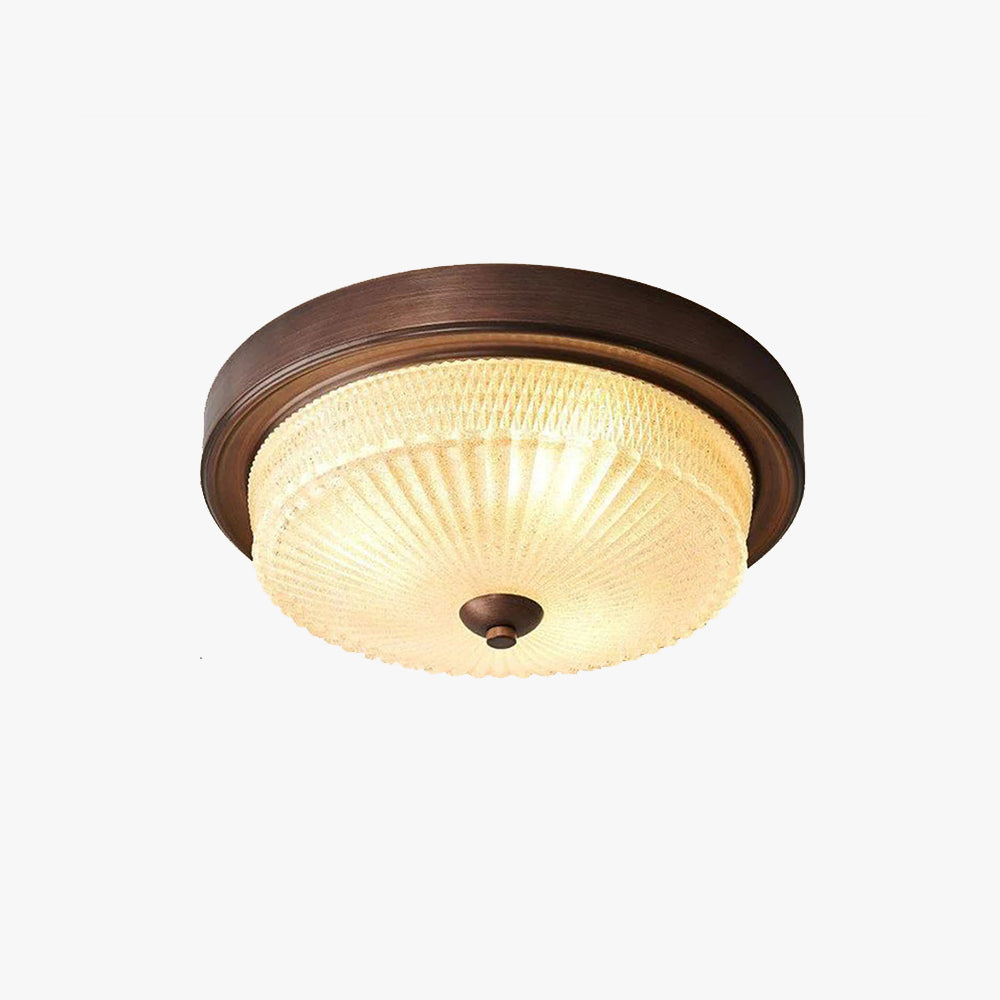 Silva Plafonnier Vintage Rond Verre Chambre à Coucher - Neutralighting