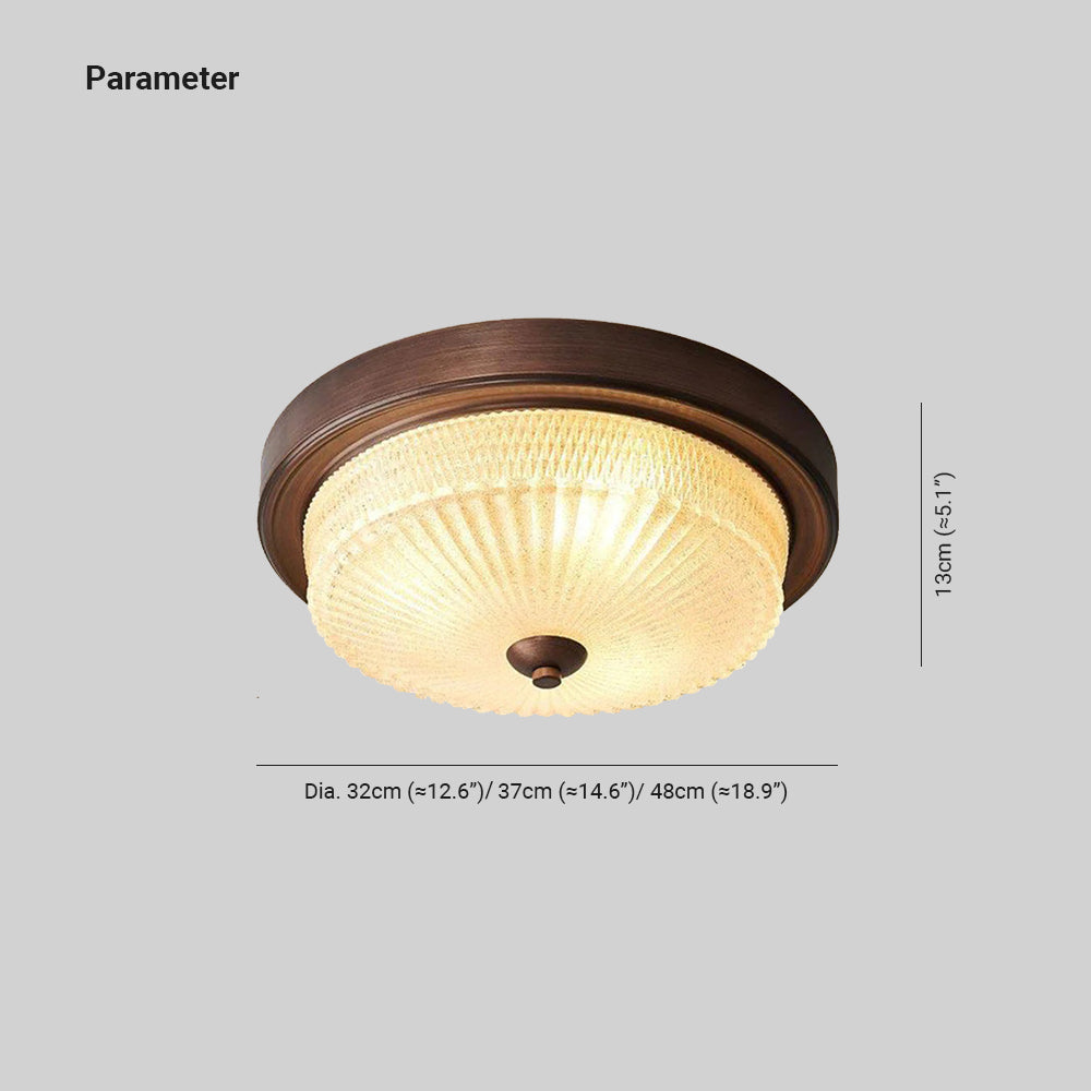 Silva Plafonnier Vintage Rond Verre Chambre à Coucher - Neutralighting